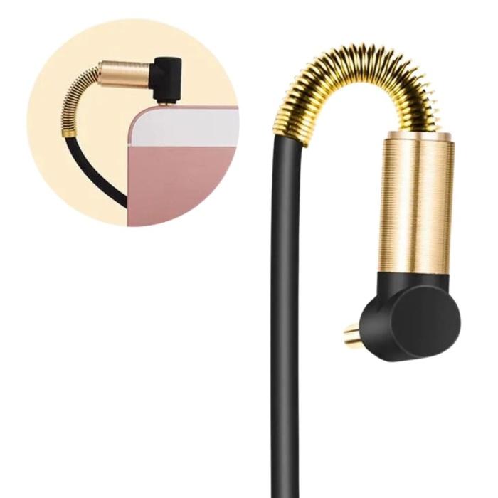 Biyomak®  3.5mm AUX Kablosu Jak Erkek Erkek L Tipi 1 Metre Ses Aktarım Kablosu