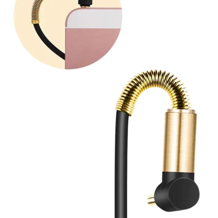 Biyomak®  3.5mm AUX Kablosu Jak Erkek Erkek L Tipi 1 Metre Ses Aktarım Kablosu