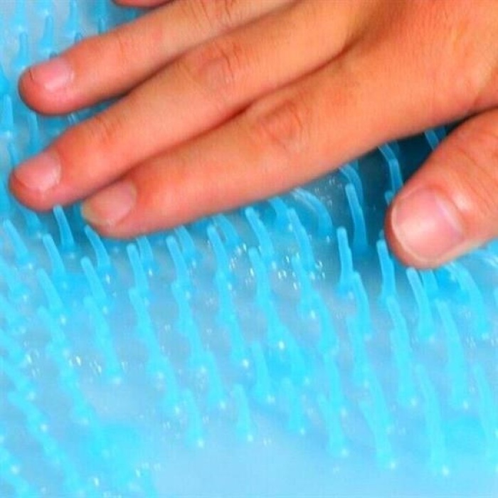 Biyomak® Silikon Fırçalı Banyo Masaj Matı ve  Ayaklar için Topuk Masaj Paspası