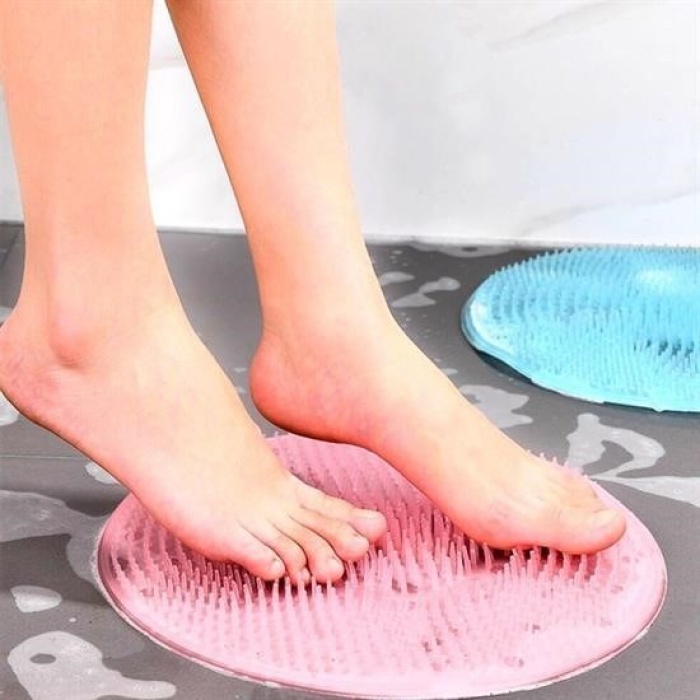 Biyomak® Silikon Fırçalı Banyo Masaj Matı ve  Ayaklar için Topuk Masaj Paspası