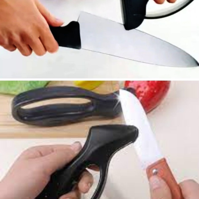 ® Kolay Tutuş Saplı Paslanmaz Çelik Manuel Bıçak Bileme Aleti