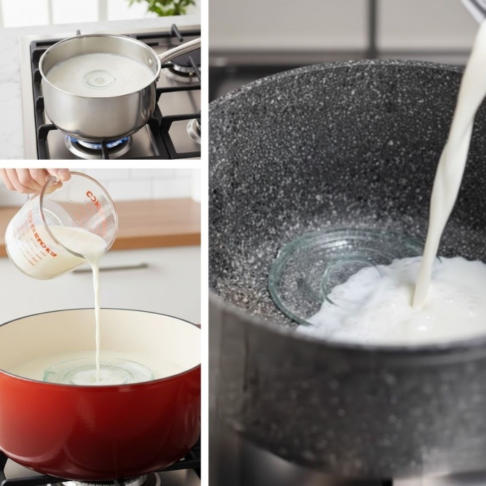 ®  Cam Süt Kaynatma ve Taşma Önleyici Aparat – Süt Taşırmaz Güvenli Kaynatma,Isıya Dayanıklı Cam