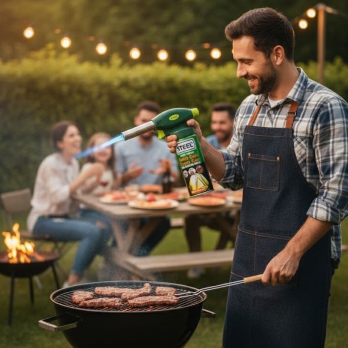 Biyomak®  Outdoor Kamp, Piknik ve Tamir İşleri İçin Kamp Gazı Seti – Taşınabilir Pürmüz Alev Tabancası ve Yüksek Performanslı Gaz Kartuşu