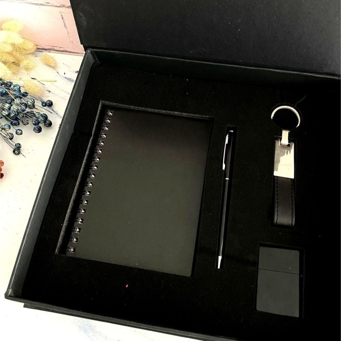Biyomak® Defter Kalem Anahtarlık Çakmak Vip Set