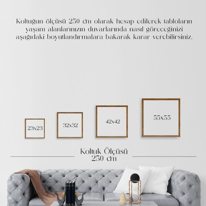Biyomak® Desen Ahşap Çerçeveli Tablo
