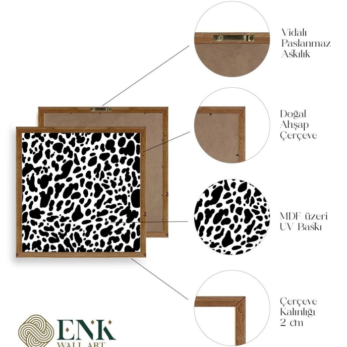 Biyomak® Desen Ahşap Çerçeveli Tablo