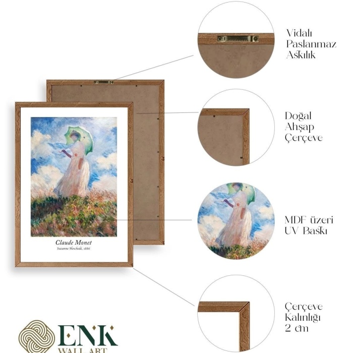Biyomak® Claude Monet Ahşap Çerçeveli Tablo