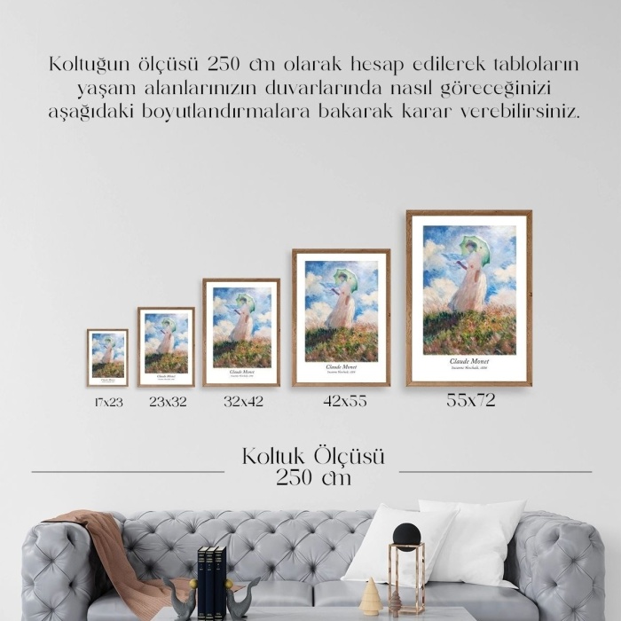Biyomak® Claude Monet Ahşap Çerçeveli Tablo