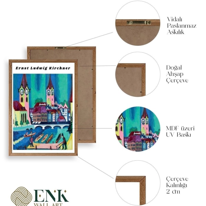 Biyomak® Ernst Ludwig Kirchner Ahşap Çerçeveli Tablo