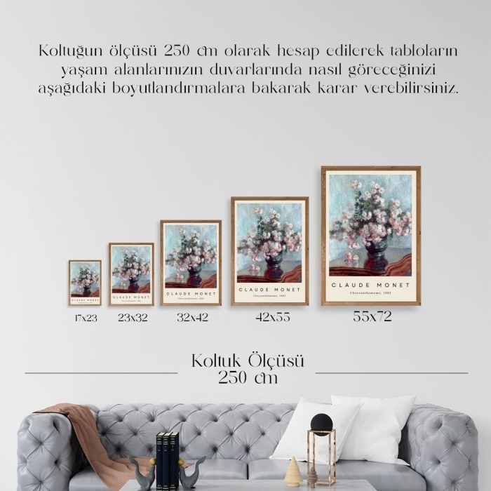 Biyomak® Claude Monet Ahşap Çerçeveli Tablo