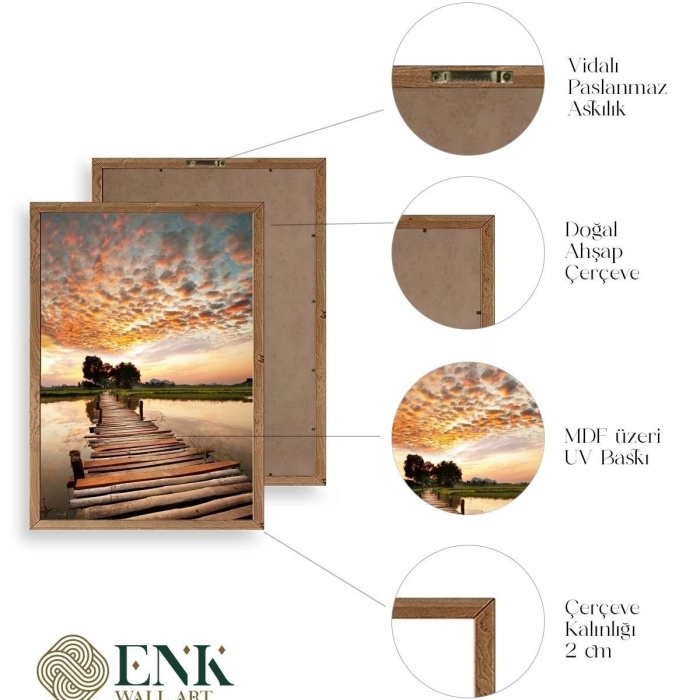 Biyomak® Manzara Doğa Ahşap Çerçeveli Tablo