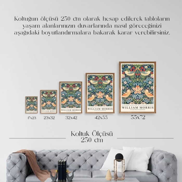 Biyomak® William Morris Ahşap Çerçeveli Tablo