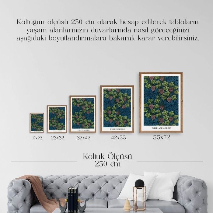 Biyomak® William Morris Ahşap Çerçeveli Tablo