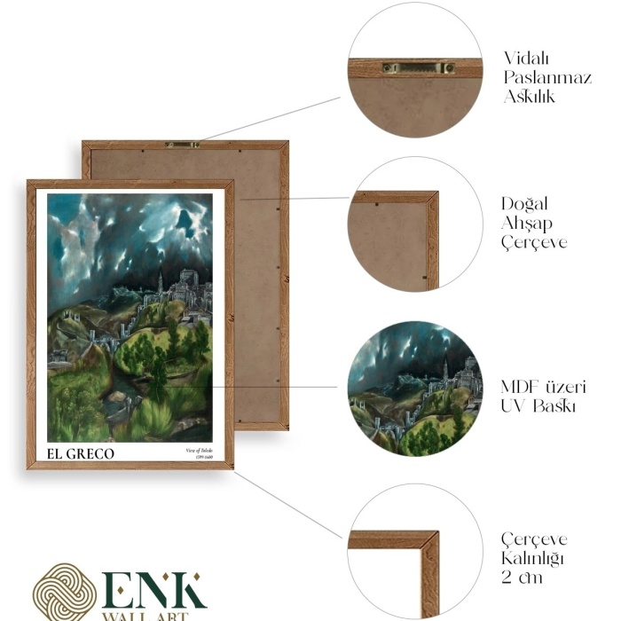 Biyomak® El Greco Ahşap Çerçeveli Tablo