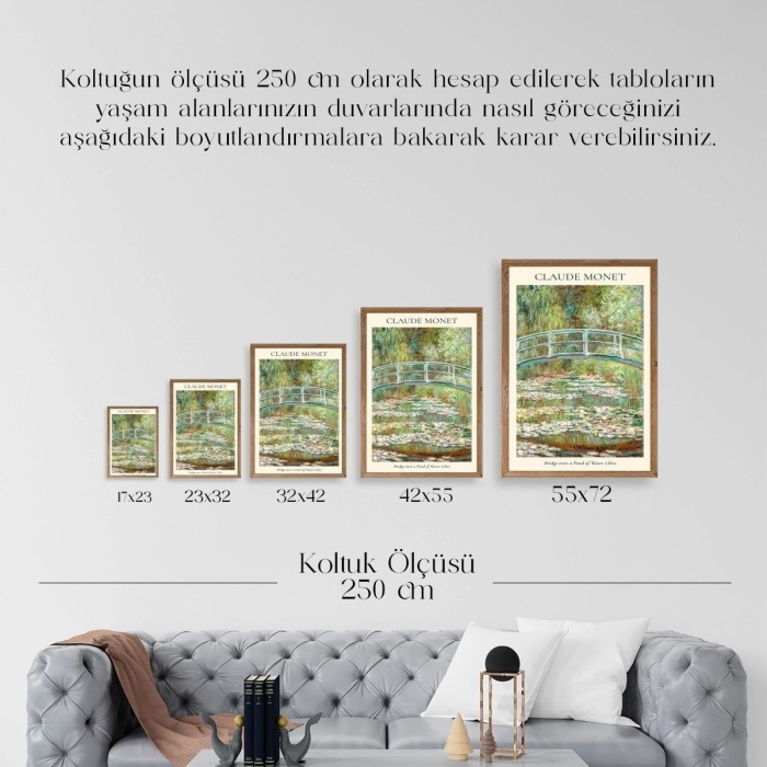 Biyomak® Claude Monet Ahşap Çerçeveli Tablo