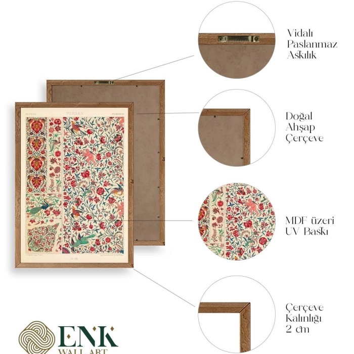 Biyomak® Desen Ahşap Çerçeveli Tablo