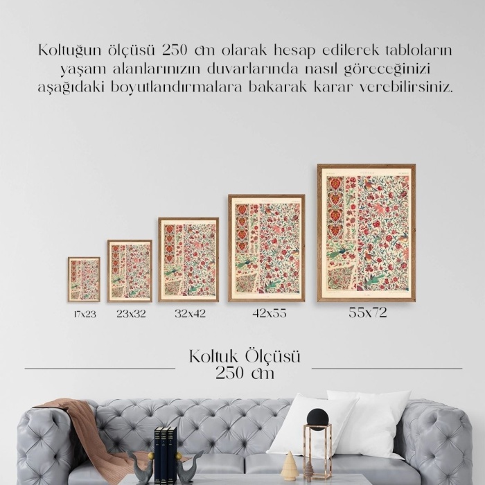 Biyomak® Desen Ahşap Çerçeveli Tablo