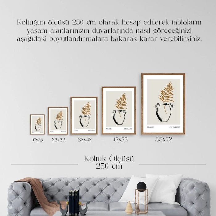 Biyomak® Vazo Ahşap Çerçeveli Tablo