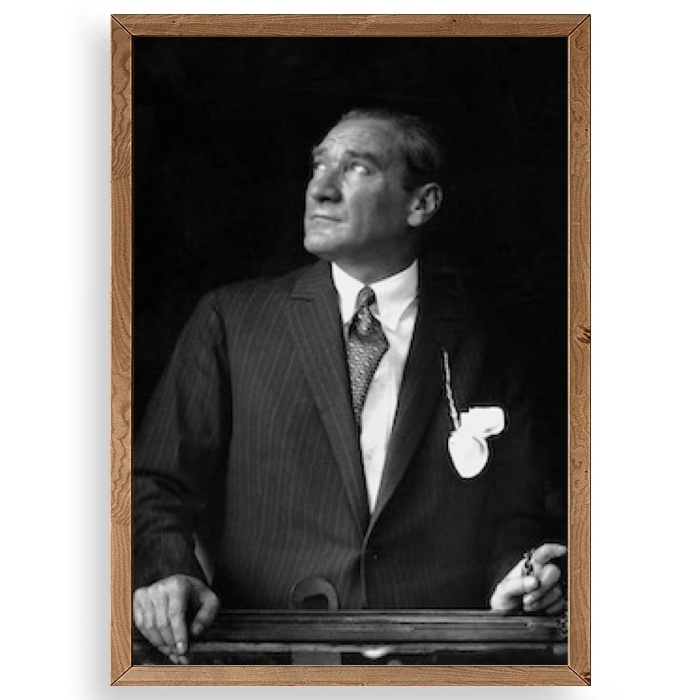 Biyomak® Atatürk Ahşap Çerçeveli Tablo