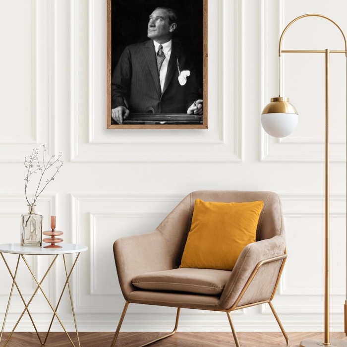 Biyomak® Atatürk Ahşap Çerçeveli Tablo