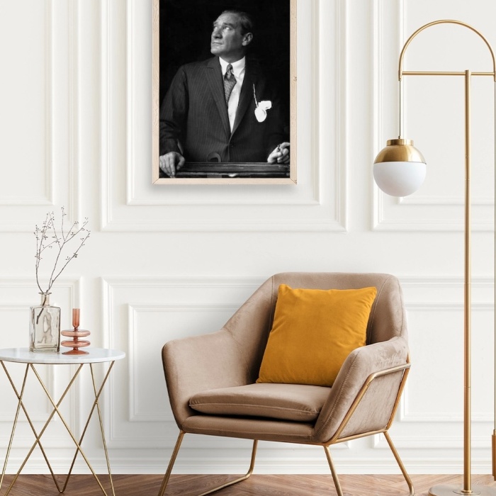 Biyomak® Atatürk Ahşap Çerçeveli Tablo