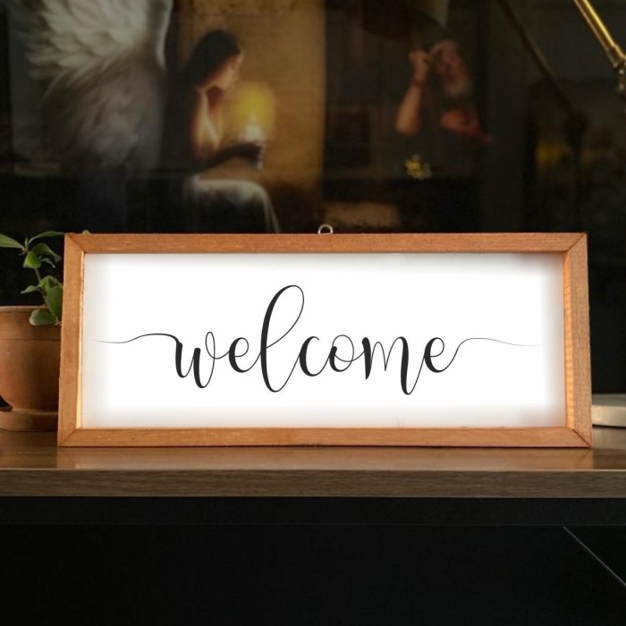 Biyomak® Welcome Ahşap Çerçeve Tablo