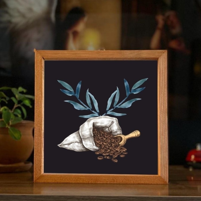 Biyomak® Kahve Köşesi Filtre Kahve Ahşap Çerçeve