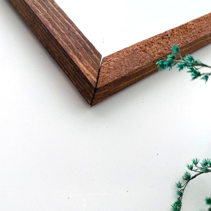 Biyomak® Mutfak Made With Love Ahşap Çerçeve Beyaz Zemin