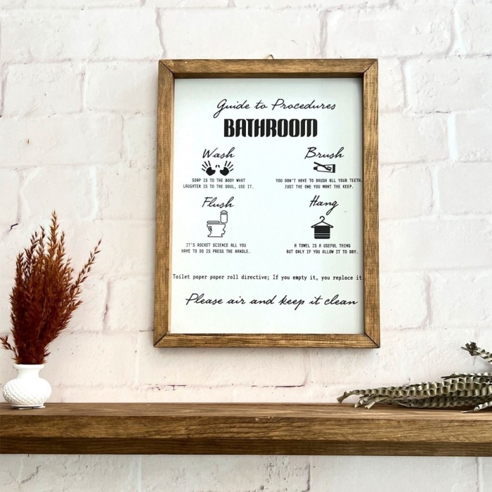 Biyomak® Banyo Prosedürü Bathroom Guide To Procedures Ahşap Çerçeve