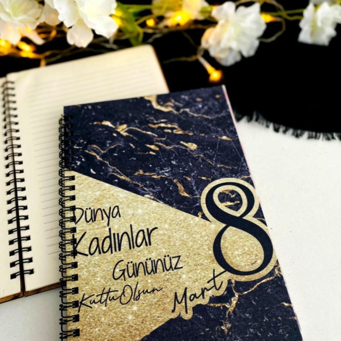 Biyomak® Kadınlar Günü Ahşap Defter