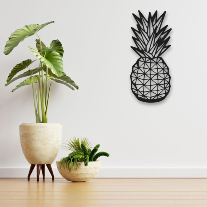 Biyomak® Ananas Şekilli Ahşap Duvar Dekoru