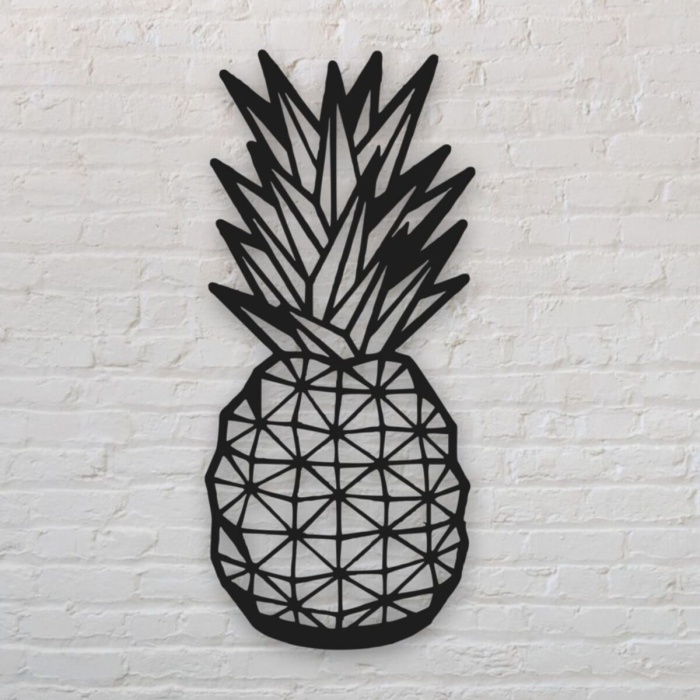 Biyomak® Ananas Şekilli Ahşap Duvar Dekoru