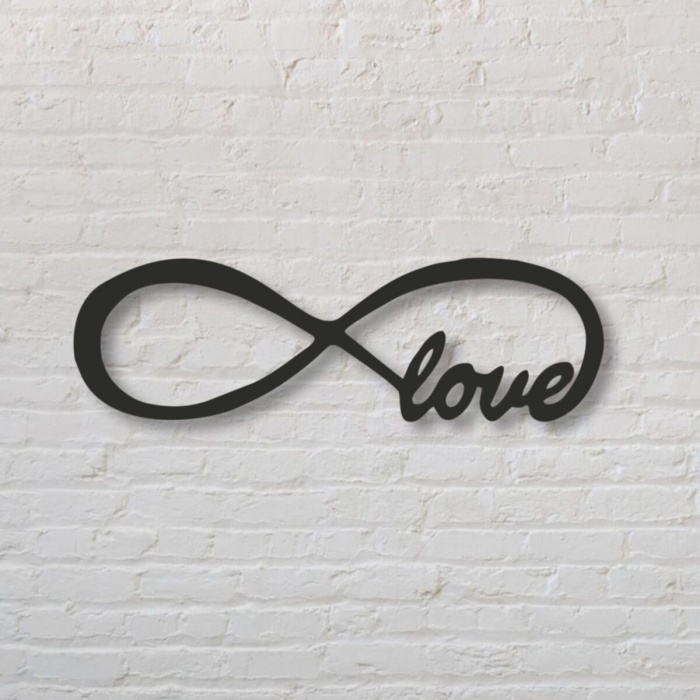 Biyomak® Dekoratif Sonsuzluk Işareti Love Ahşap Duvar Tablosu
