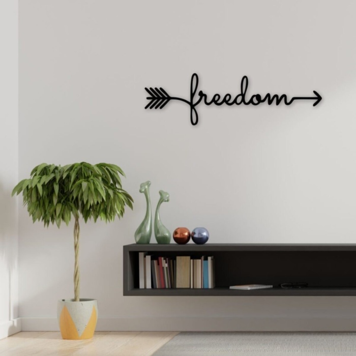 Biyomak® Lazer Kesim Ahşap Duvar Dekoru Freedom