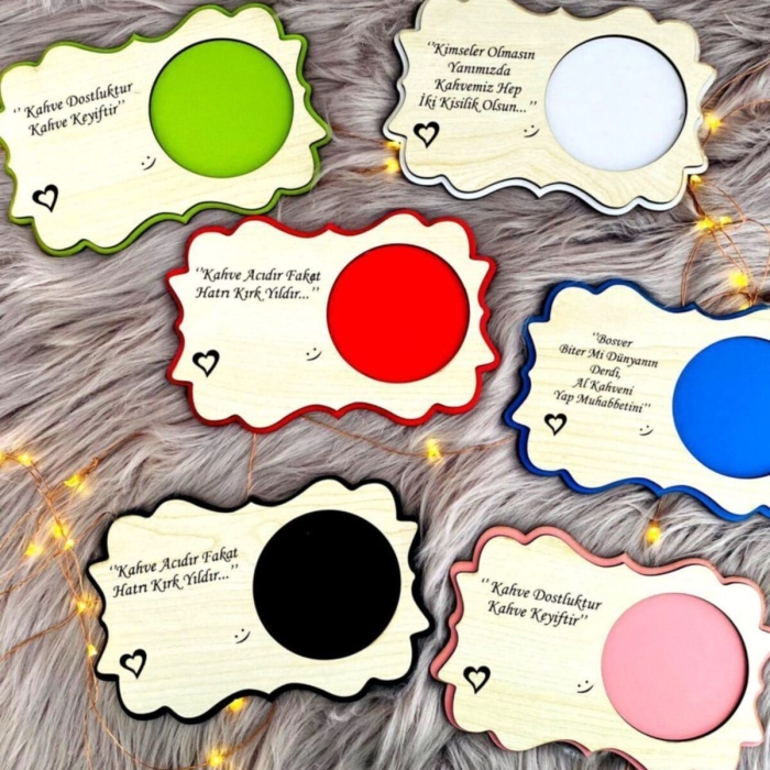 Biyomak® Ahşap Fincan Altlığı 6lı Kahve Altı