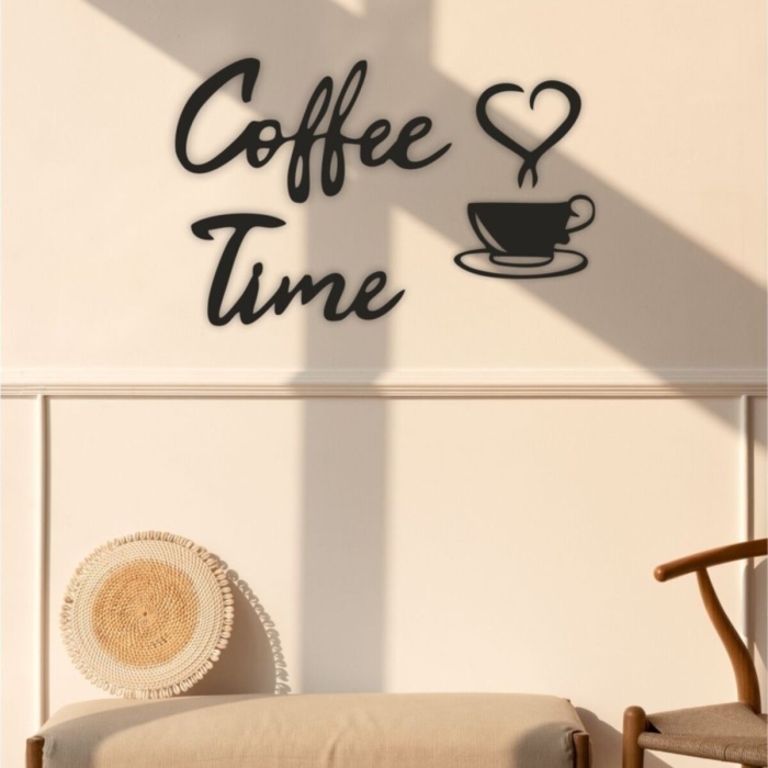 Biyomak® Coffee Time Ahşap Duvar Dekoru