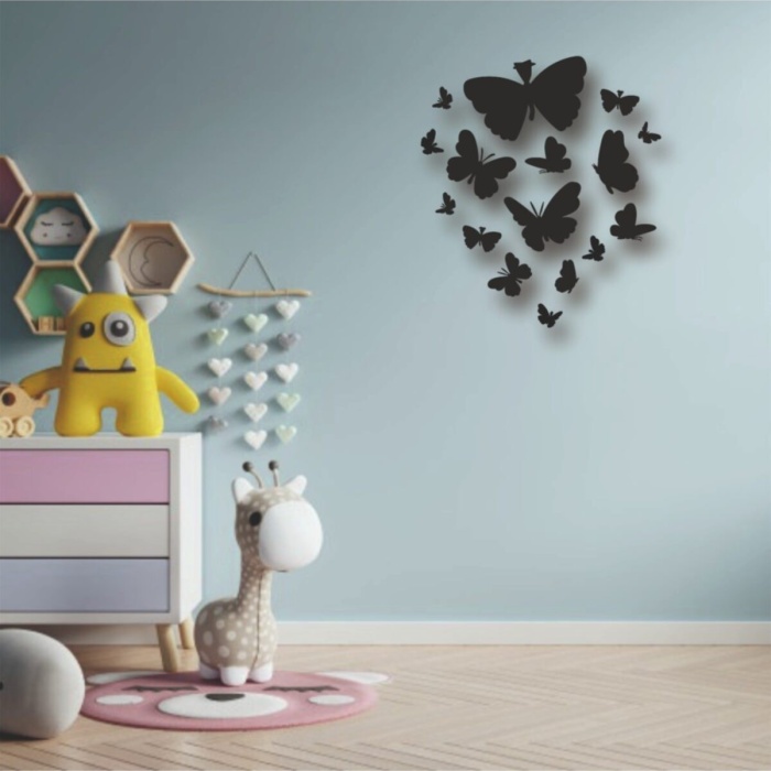 Biyomak® Kelebek Figürlü Ahşap Tablo