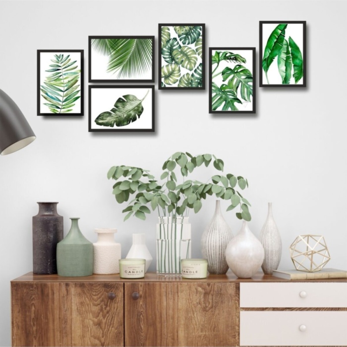 Biyomak® 6 Parça Çerçeve Görünümlü Ahşap Tablo