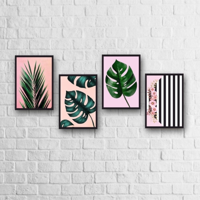 Biyomak® 4 Parça Çerçeve Görünümlü Ahşap Tablo