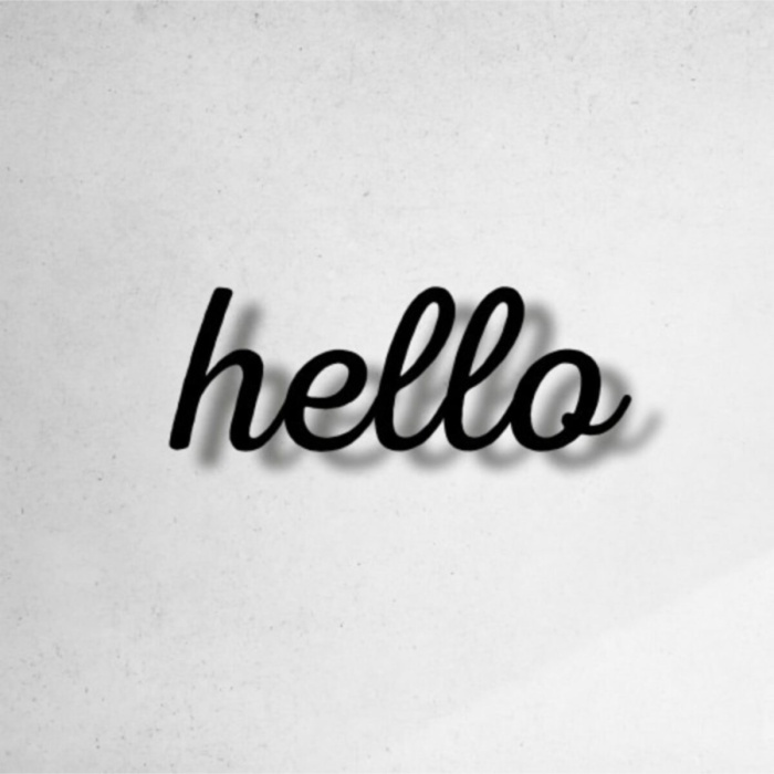 Biyomak® Hello Yazılı Ahşap Tablo