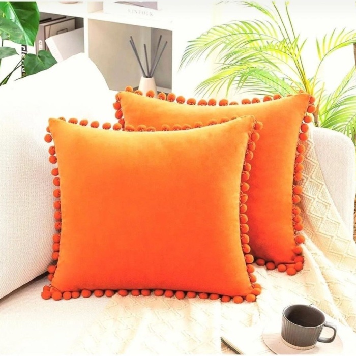 Biyomak® 2li ponponlu kırlent kılıf seti 40 x 40