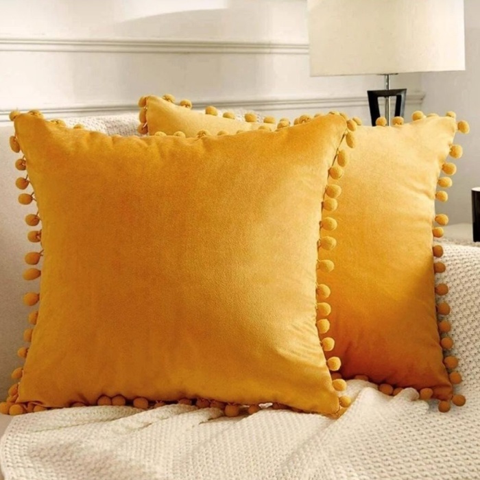 Biyomak® 2li ponponlu kırlent kılıf seti 40 x 40