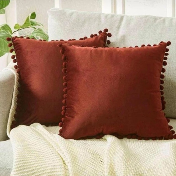 Biyomak® 2li ponponlu kırlent kılıf seti 40 x 40