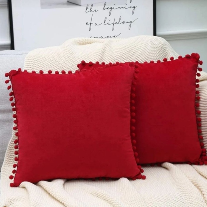 Biyomak® 2li ponponlu kırlent kılıf seti 40x 40