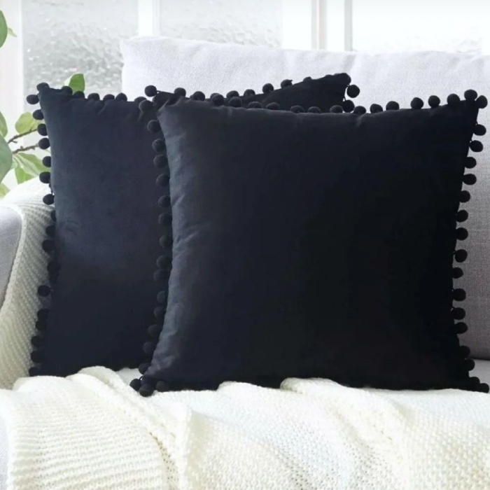 Biyomak® 2li ponponlu kırlent kılıf seti 40 x 40