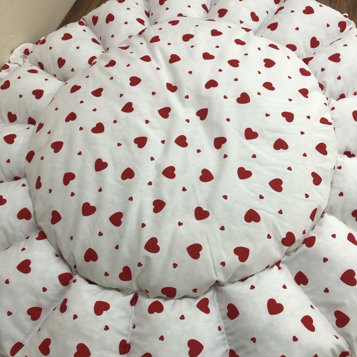 Biyomak® KALP DESENLİ BEBEK YATAĞI , OYUN MİNDERİ