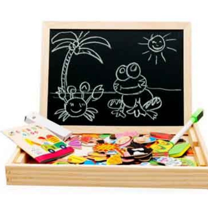 Biyomak® Mıknatıslı Çift Taraflı Ahşap Yazı Tahtası Seti