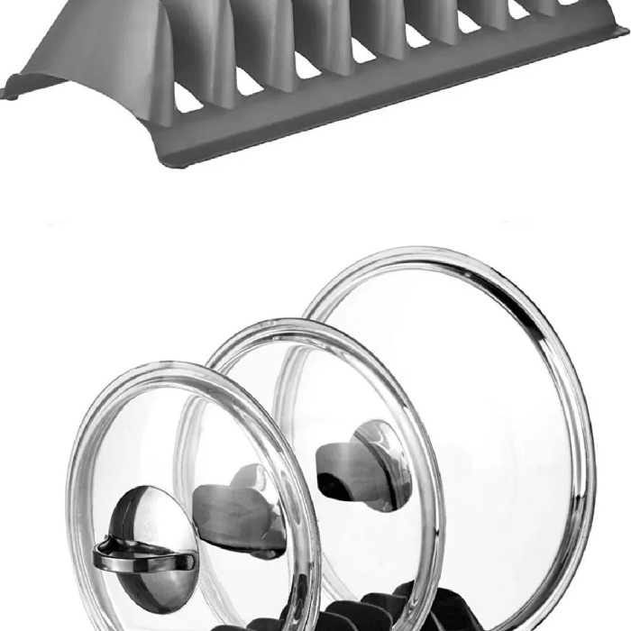 Biyomak® 8 Bölmeli Tencere Kapak Rafı - Simple Tabaklık - Kapak Organizeri