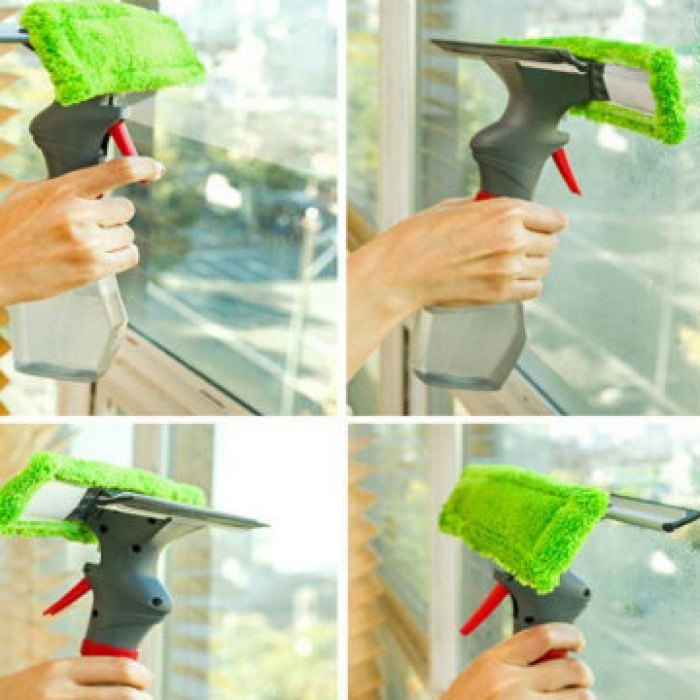 ® Spreyli Su Hazneli Mikro fiber Cam Silme Mopu