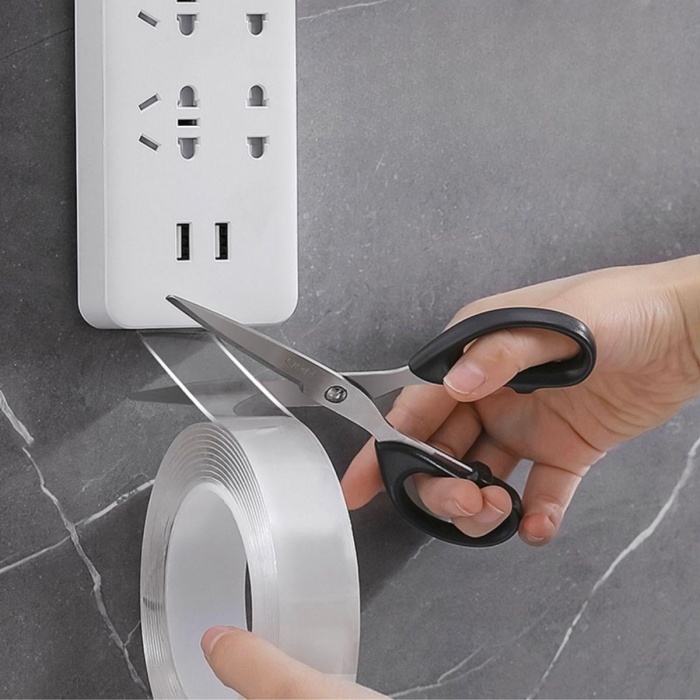 Biyomak® Ultra Güçlü Çift Taraflı 2 mt x 3 cm Çift Taraflı Nano Bant